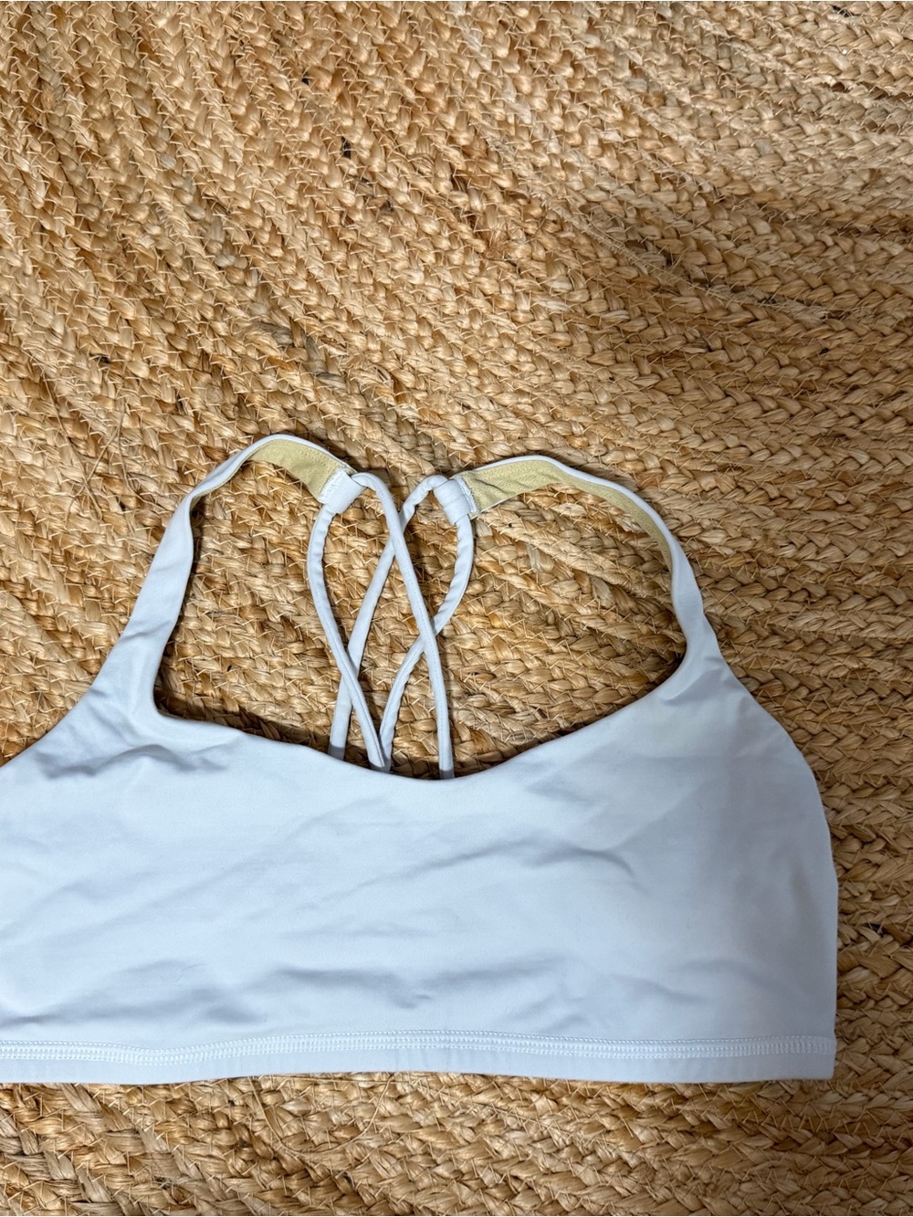 lululemon athletica size 6 white strappy sports bra